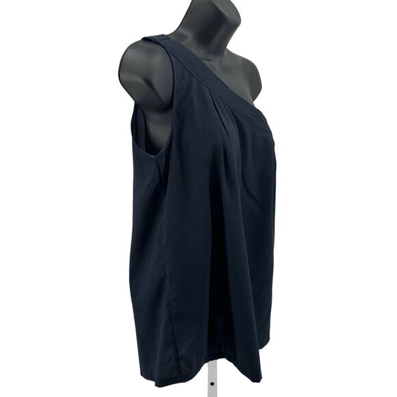 Banana Republic Blouse WMNS S Sleeveless One Shoulder Sheer Lightweight Tank-Top - Picture 3 of 8